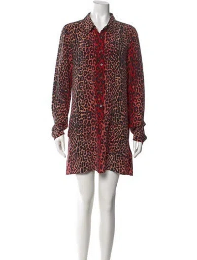 Pre-owned Equipment Silk Mini Dress In Red