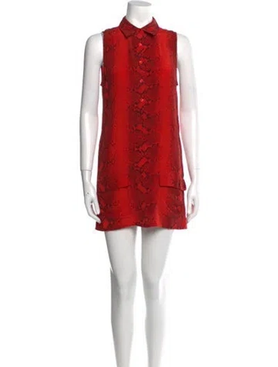 Pre-owned Equipment Silk Mini Dress In Red