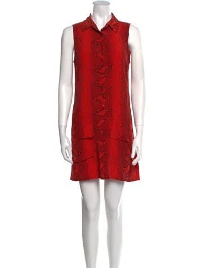 Pre-owned Equipment Silk Mini Dress In Red