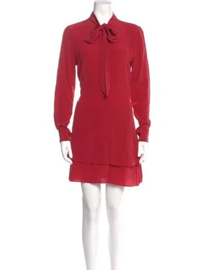 Pre-owned Equipment Silk Mini Dress In Red