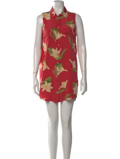 Pre-owned Equipment Silk Mini Dress In Red