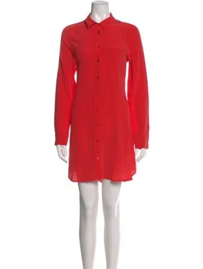 Pre-owned Equipment Silk Mini Dress In Red