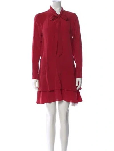 Pre-owned Equipment Silk Mini Dress In Red