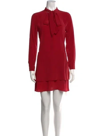 Pre-owned Equipment Silk Mini Dress In Red