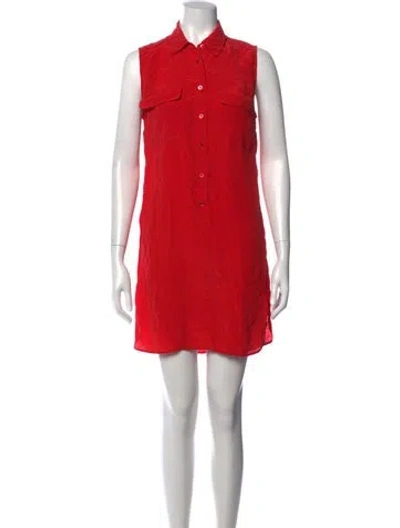 Pre-owned Equipment Silk Mini Dress In Red