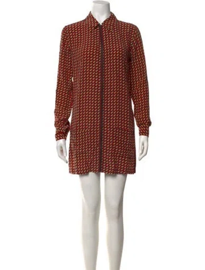 Pre-owned Equipment Silk Mini Dress In Red