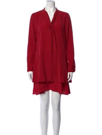 Pre-owned Equipment Silk Mini Dress In Red