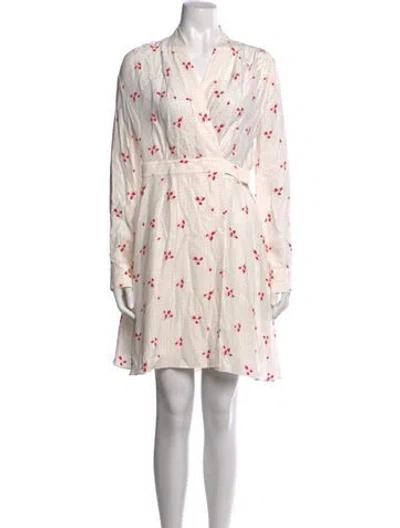 Pre-owned Equipment Silk Mini Dress In Red/white