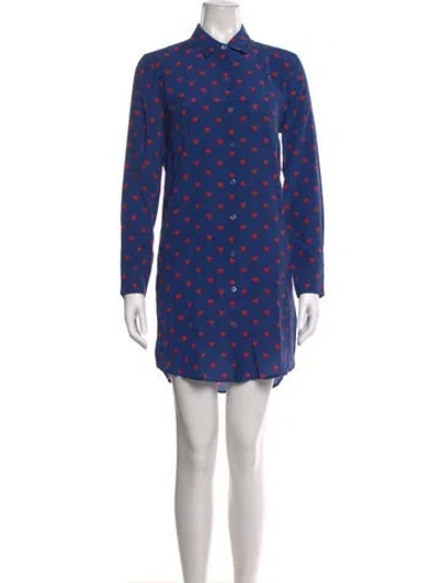 Pre-owned Equipment Silk Mini Dress W/ Tags In Blue