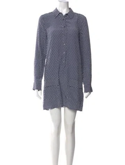 Pre-owned Equipment Silk Mini Dress W/ Tags In Blue