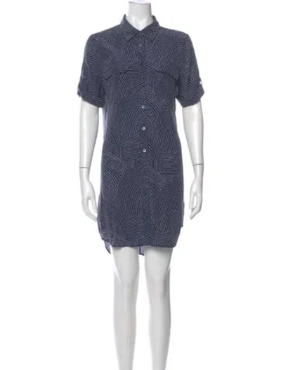 Pre-owned Equipment Silk Mini Dress W/ Tags In Blue