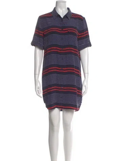 Pre-owned Equipment Silk Mini Dress W/ Tags In Blue