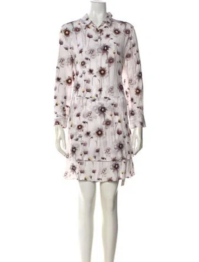 Pre-owned Equipment Silk Mini Dress In White