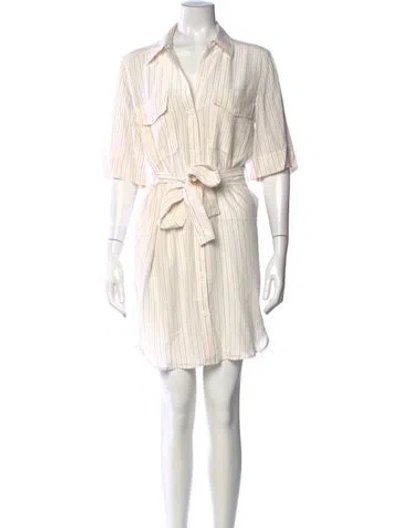 Pre-owned Equipment Silk Mini Dress In White