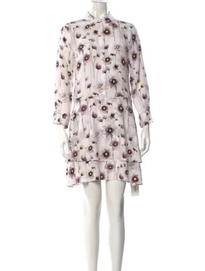 Pre-owned Equipment Silk Mini Dress In White
