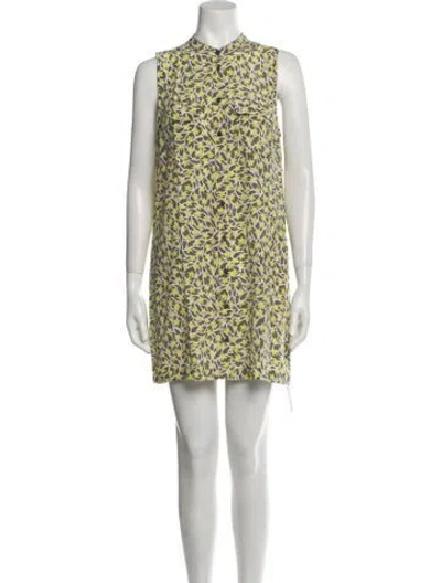 Pre-owned Equipment Silk Mini Dress In Yellow