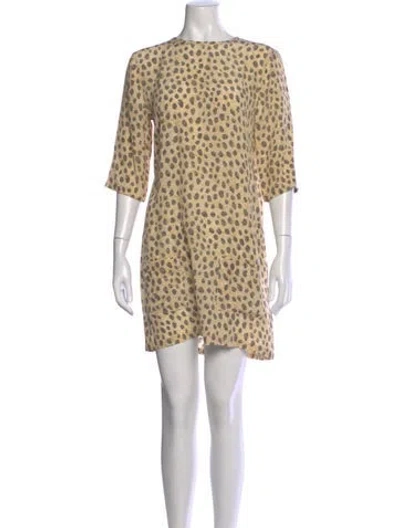 Pre-owned Equipment Silk Mini Dress In Yellow