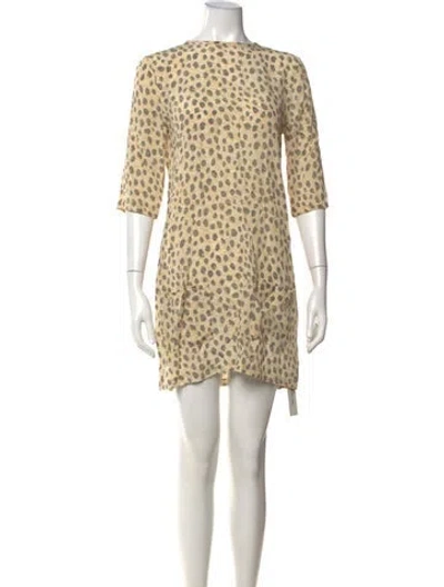 Pre-owned Equipment Silk Mini Dress In Yellow