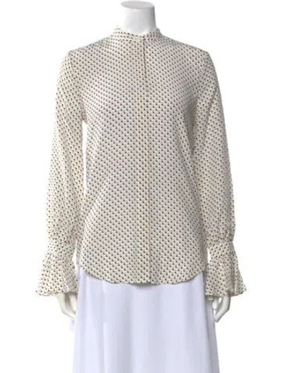 Pre-owned Equipment Silk Polka Dot Print Blouse W/ Tags In Neutral