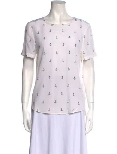 Pre-owned Equipment Silk Printed T-shirt In Neutral