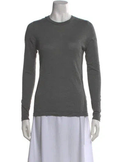 Pre-owned Equipment Silk Scoop Neck Sweater In Gray