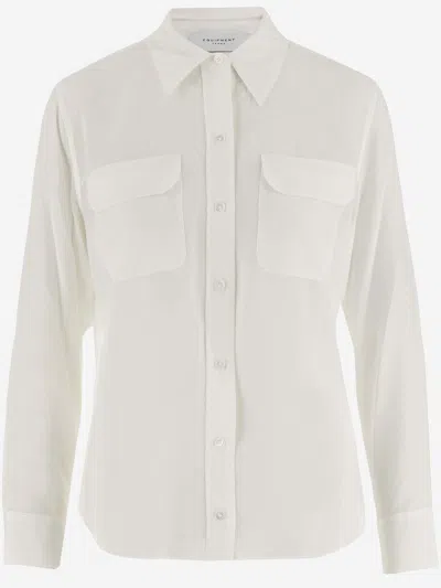 Equipment Silk Shirt In Bianco