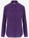 Equipment Signature Slim Silk Shirt In Viola