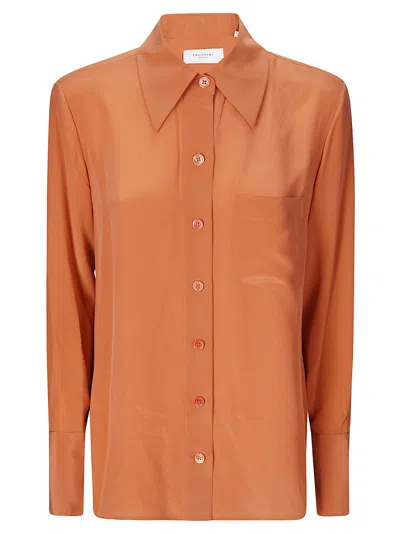 Equipment Silk Shirt With Chest Pocket In Orange
