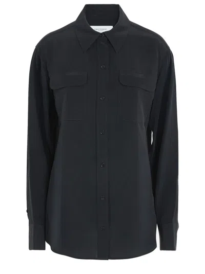 Equipment Silk Shirt With Classic Collar In Black