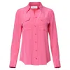 Equipment Raspberry Pink Silk Button Up Shirt