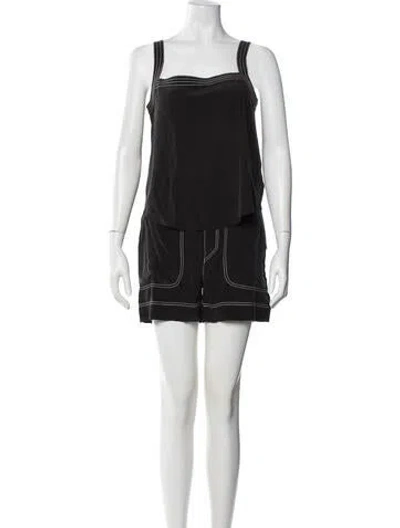 Pre-owned Equipment Silk Short Set In Black