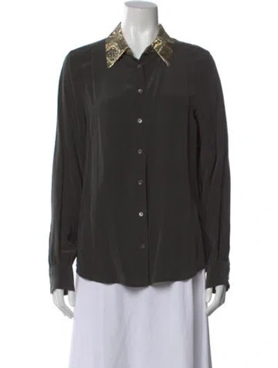 Pre-owned Equipment Silk Sweater In Gray