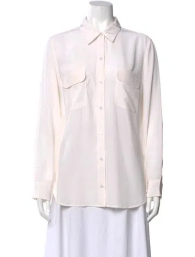 Pre-owned Equipment Silk Sweater In Neutral