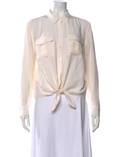 Pre-owned Equipment Silk Sweater In Neutral