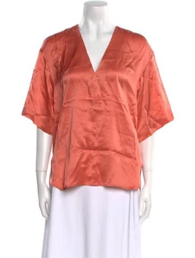 Pre-owned Equipment Silk V-neck Blouse W/ Tags In Pink