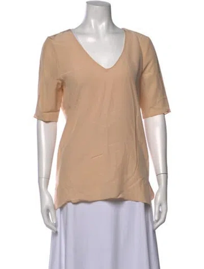 Pre-owned Equipment Silk V-neck Sweater In Neutrals