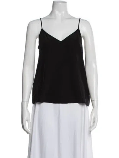 Pre-owned Equipment Silk V-neck Top In Black