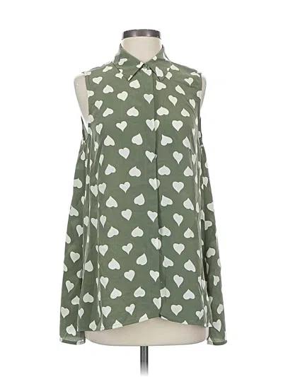 Pre-owned Equipment Sleeveless Blouse In Green