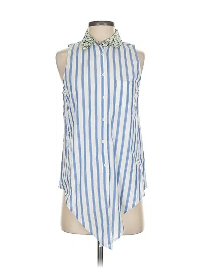 Pre-owned Equipment Sleeveless Button Down Shirt In Blue