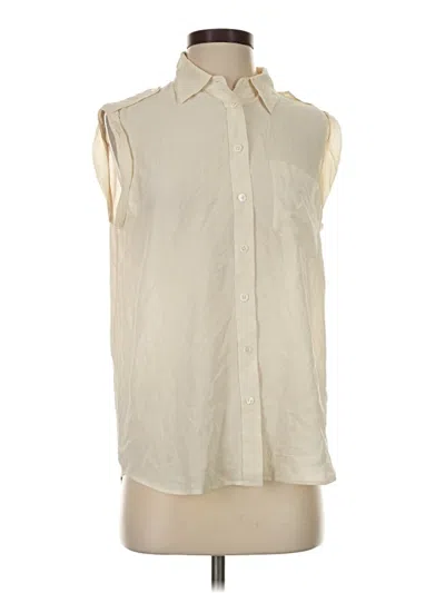 Pre-owned Equipment Sleeveless Button Down Shirt In Ivory