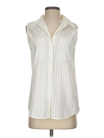 Pre-owned Equipment Sleeveless Button Down Shirt In Ivory