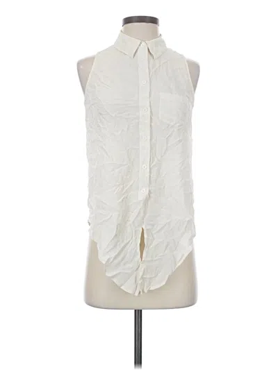 Pre-owned Equipment Sleeveless Button Down Shirt In Ivory
