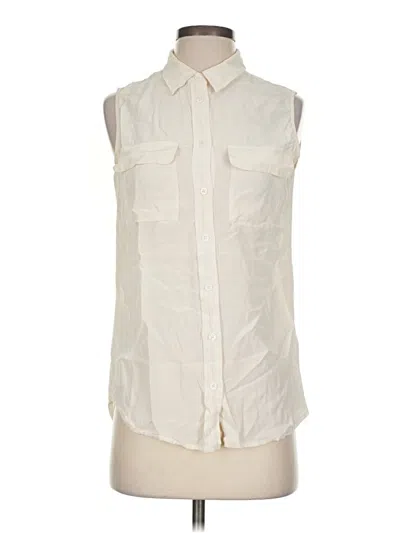 Pre-owned Equipment Sleeveless Button Down Shirt In Ivory