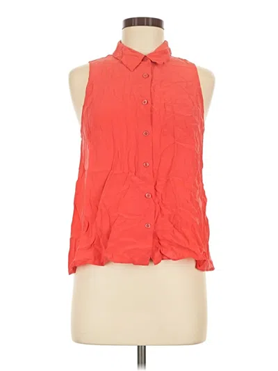 Pre-owned Equipment Sleeveless Button Down Shirt In Orange