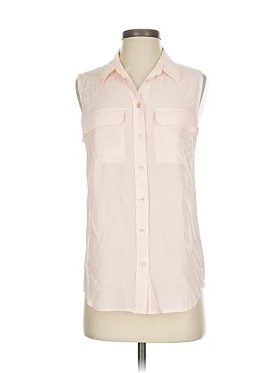 Pre-owned Equipment Sleeveless Button Down Shirt In Pink