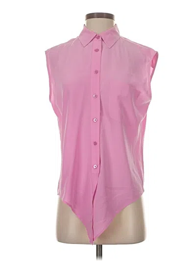 Pre-owned Equipment Sleeveless Button Down Shirt In Pink