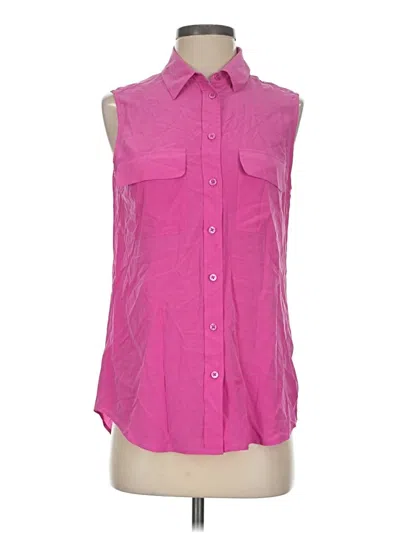 Pre-owned Equipment Sleeveless Button Down Shirt In Pink