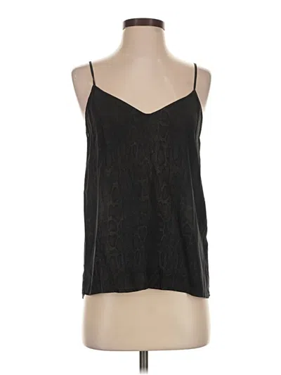 Pre-owned Equipment Sleeveless Silk Top Black Halter Neckline Tops
