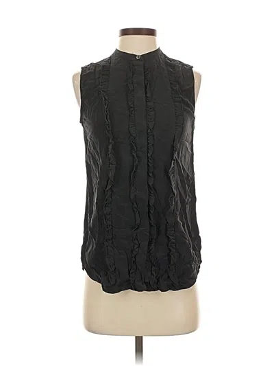 Pre-owned Equipment Sleeveless Silk Top Black High Neck Tops