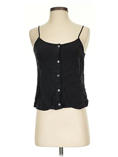 Pre-owned Equipment Sleeveless Silk Top Black Sweetheart Neckline Tops